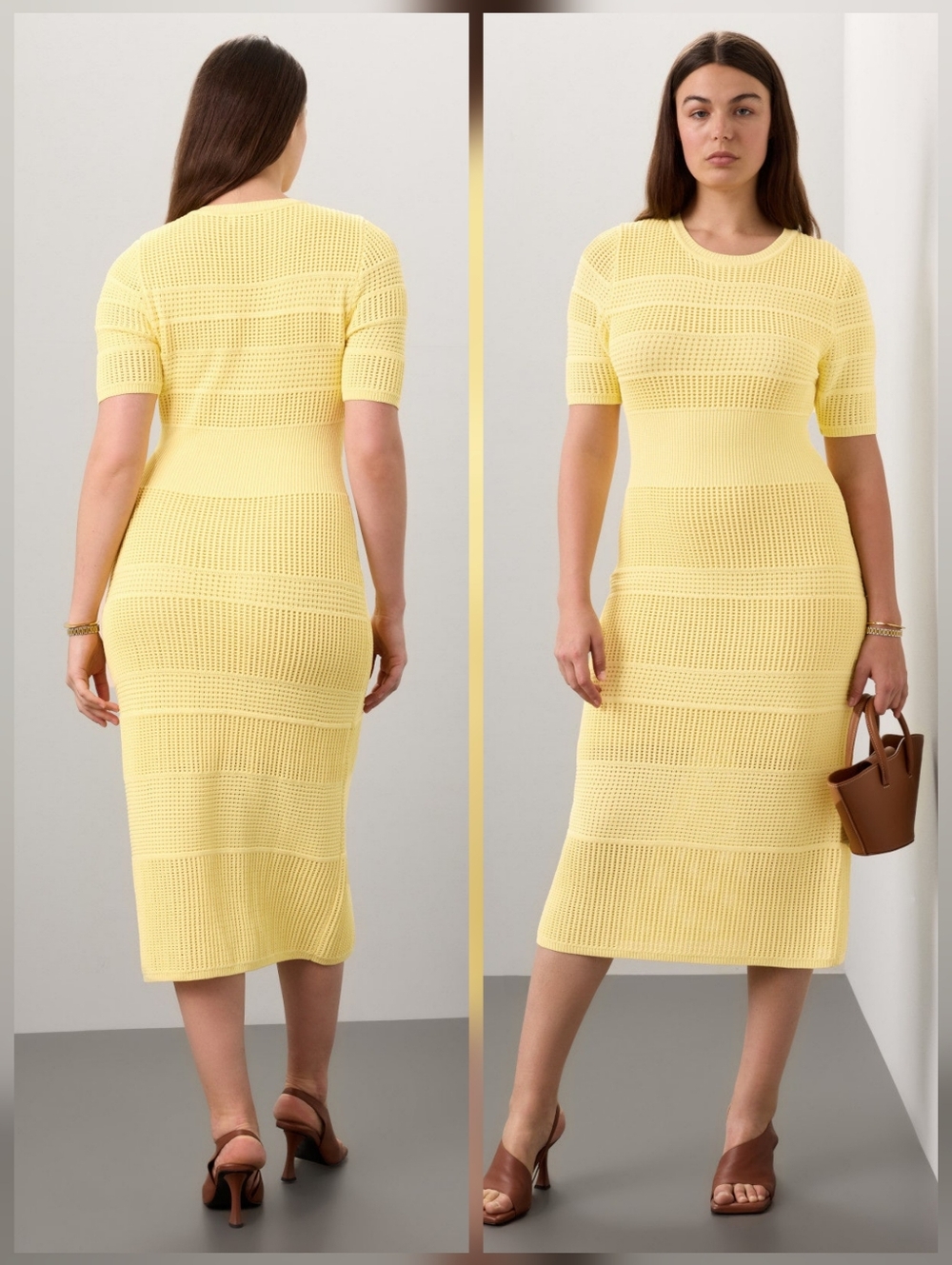 Jason Wu Yellow Knit Midi Dress